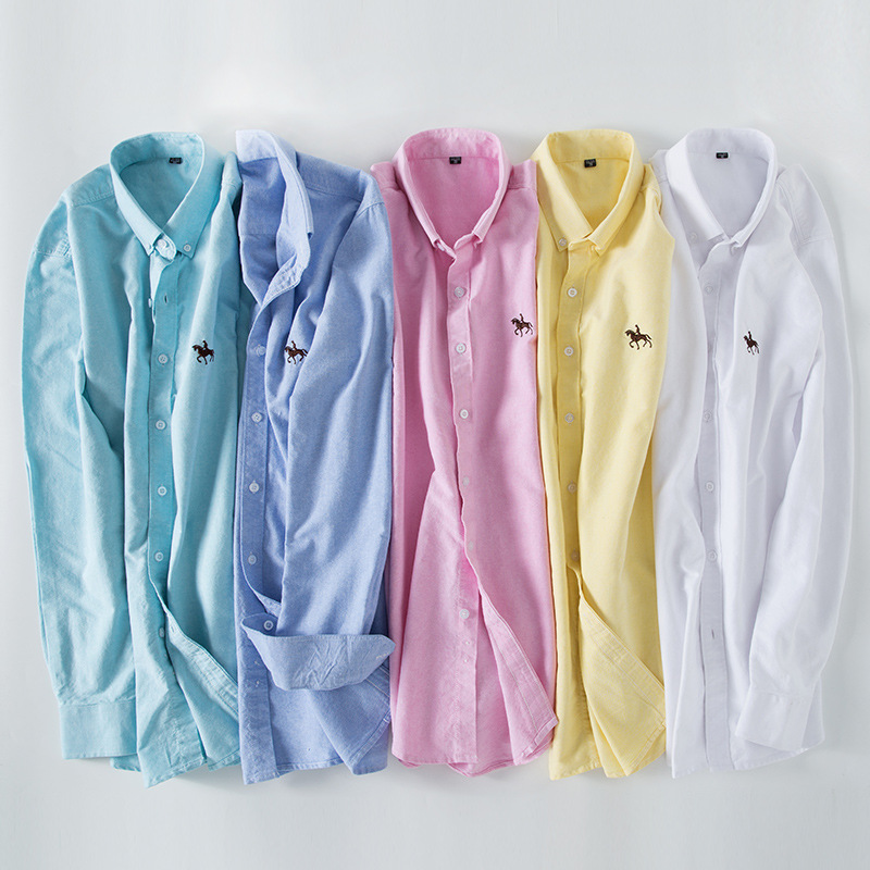 Oxford Cotton Casual Shirt Business - 6XL 100% Katoen Oxford Wit Overhemd
