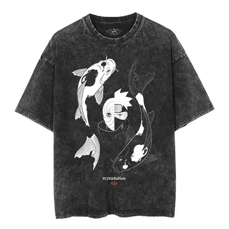 distressed wash T-shirt Naruto - Acid Wash Vintage Graphic T Shirt recensie en prijs