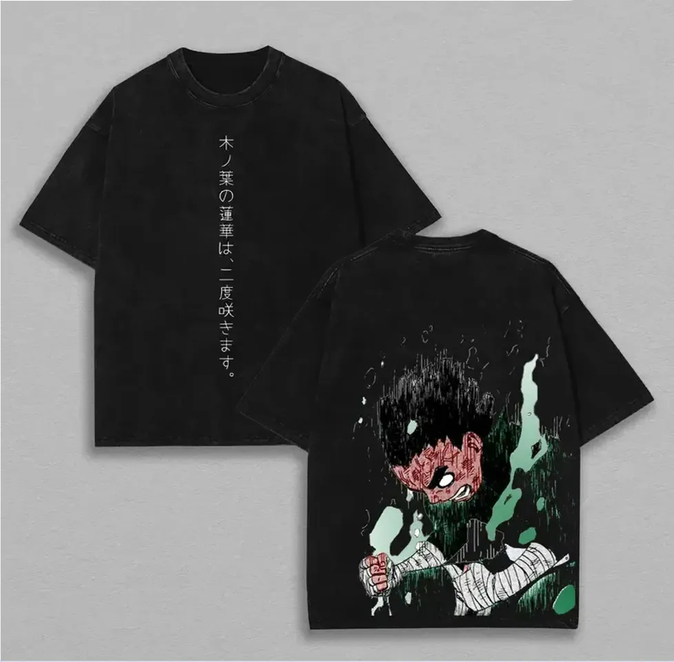 Rock Lee T-shirt Naruto Mannen - Acid Wash Vintage Graphic T Shirt recensie en prijs