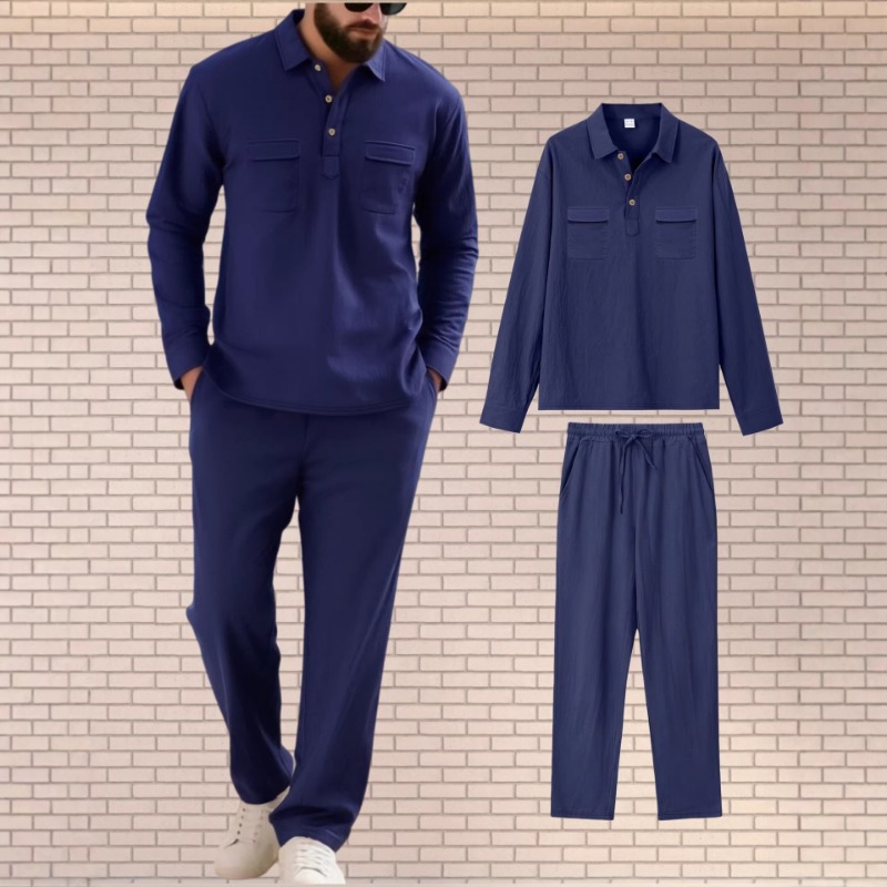 Heren linnenmix tweedelig set  - Mens Linen Shirt Long Sleeve recensie en prijs